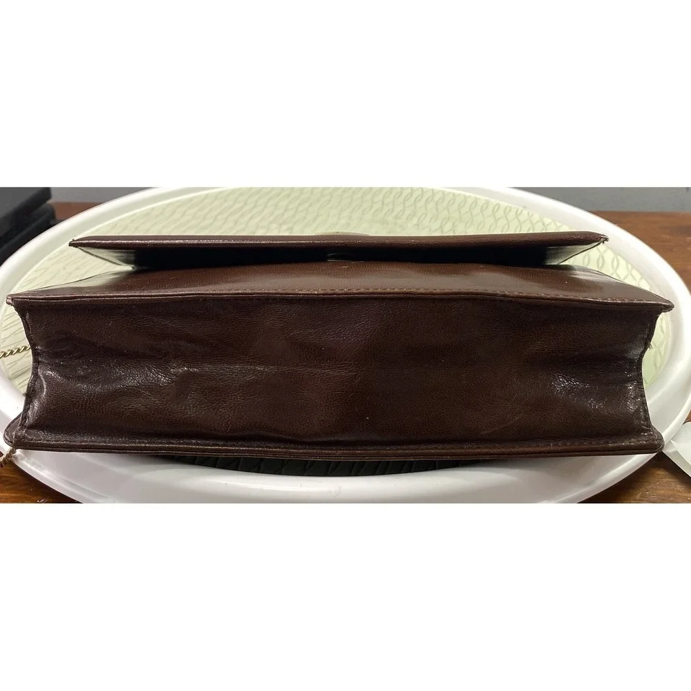 Vintage Unbranded Women's‎ Leather Brown Shoulder Or Clutch Purse 7x10.5x2.5